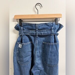 Polo Ralph Lauren paper bag waist blue denim jeans with belt